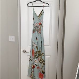 Satin Floral LuLus Dress